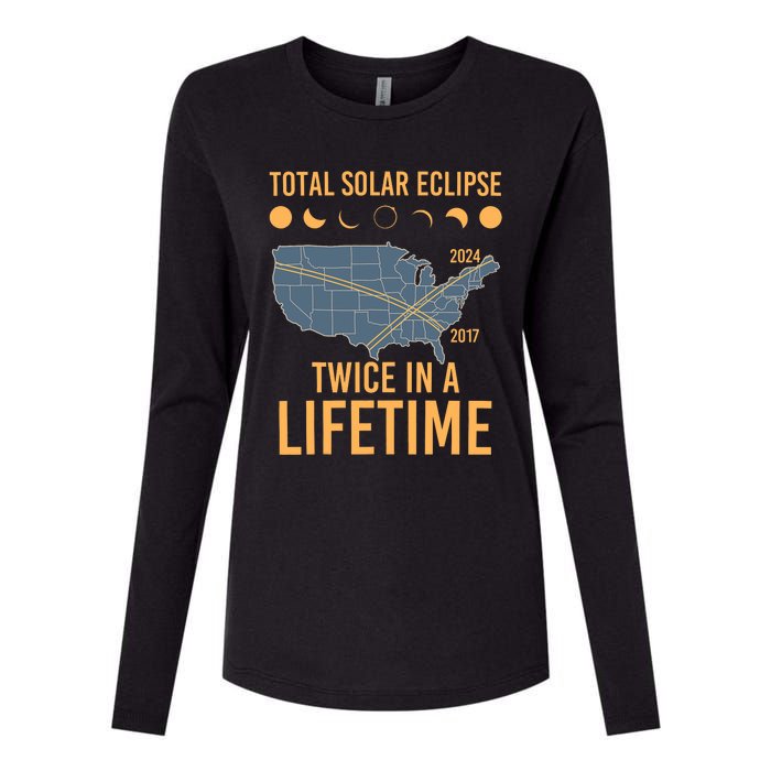 Twice In A Lifetime Solar Eclipse 2024 Total Eclipse Womens Cotton Relaxed Long Sleeve T-Shirt