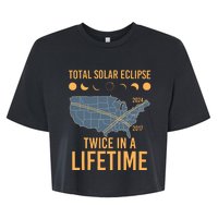 Twice In A Lifetime Solar Eclipse 2024 Total Eclipse Bella+Canvas Jersey Crop Tee