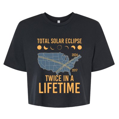 Twice In A Lifetime Solar Eclipse 2024 Total Eclipse Bella+Canvas Jersey Crop Tee