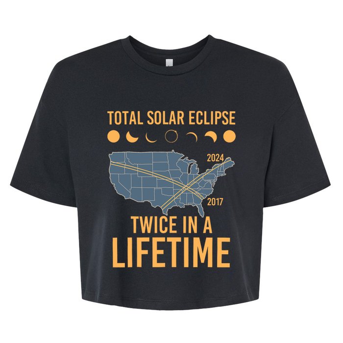 Twice In A Lifetime Solar Eclipse 2024 Total Eclipse Bella+Canvas Jersey Crop Tee