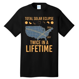 Twice In A Lifetime Solar Eclipse 2024 Total Eclipse Tall T-Shirt