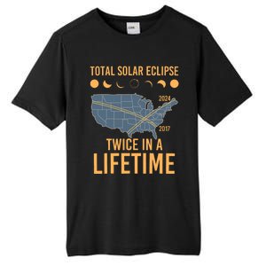 Twice In A Lifetime Solar Eclipse 2024 Total Eclipse Tall Fusion ChromaSoft Performance T-Shirt