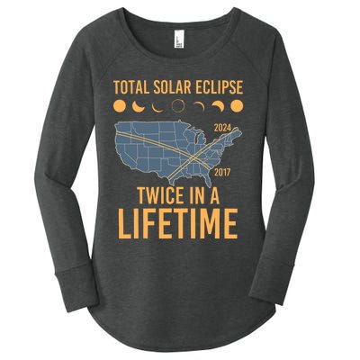 Twice In A Lifetime Solar Eclipse 2024 Total Eclipse Women's Perfect Tri Tunic Long Sleeve Shirt