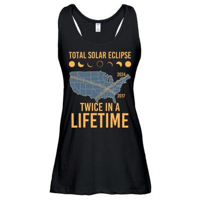 Twice In A Lifetime Solar Eclipse 2024 Total Eclipse Ladies Essential Flowy Tank