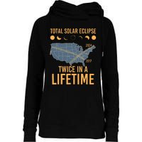 Twice In A Lifetime Solar Eclipse 2024 Total Eclipse Womens Funnel Neck Pullover Hood