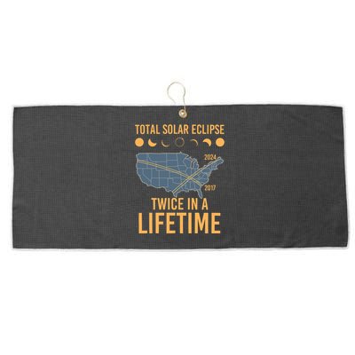 Twice In A Lifetime Solar Eclipse 2024 Total Eclipse Large Microfiber Waffle Golf Towel