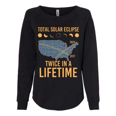 Twice In A Lifetime Solar Eclipse 2024 Total Eclipse Womens California Wash Sweatshirt