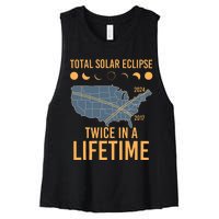 Twice In A Lifetime Solar Eclipse 2024 Total Eclipse Women's Racerback Cropped Tank