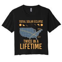 Twice In A Lifetime Solar Eclipse 2024 Total Eclipse Women's Crop Top Tee