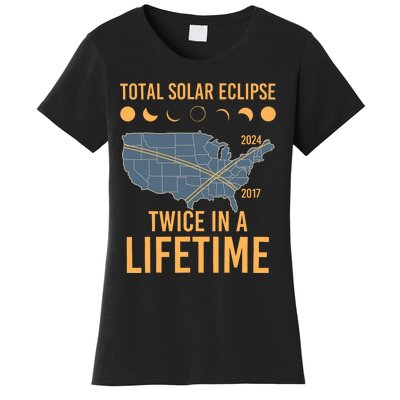 Twice In A Lifetime Solar Eclipse 2024 Total Eclipse Women's T-Shirt