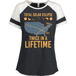 Twice In A Lifetime Solar Eclipse 2024 Total Eclipse Enza Ladies Jersey Colorblock Tee