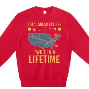 Twice In A Lifetime Solar Eclipse 2024 Total Eclipse Premium Crewneck Sweatshirt