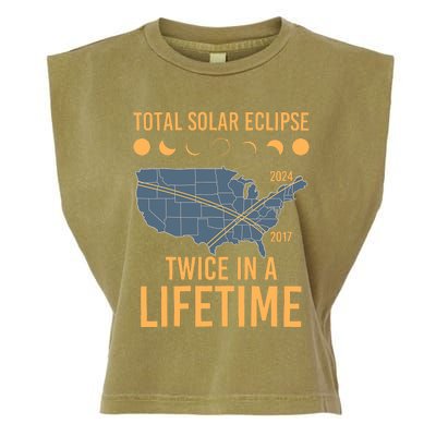 Twice In A Lifetime Solar Eclipse 2024 Total Eclipse Garment-Dyed Women's Muscle Tee