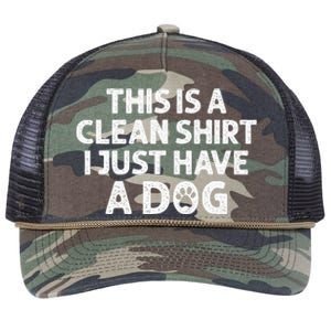 This Is A Clean I Just Have A Dog Funny Dog Hair Joke Retro Rope Trucker Hat Cap