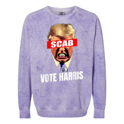 Trump Is A Scab Vote Kamala Harris 2024 Harris Walz 2024 Colorblast Crewneck Sweatshirt