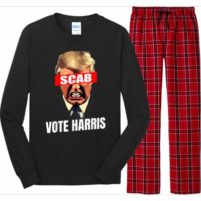 Trump Is A Scab Vote Kamala Harris 2024 Harris Walz 2024 Long Sleeve Pajama Set