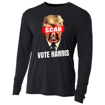 Trump Is A Scab Vote Kamala Harris 2024 Harris Walz 2024 Cooling Performance Long Sleeve Crew