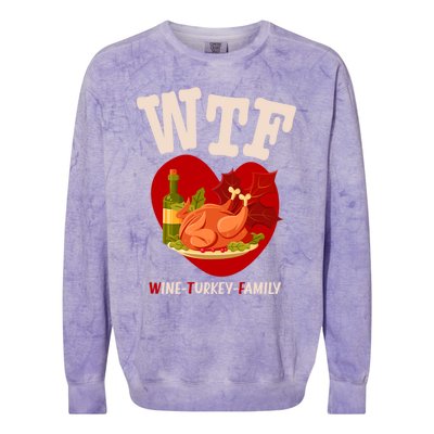 Thanksgiving Is A Turkey And Family Gift Colorblast Crewneck Sweatshirt