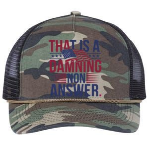 That Is A Damning Non Answer Saying Debate Quote Election Retro Rope Trucker Hat Cap