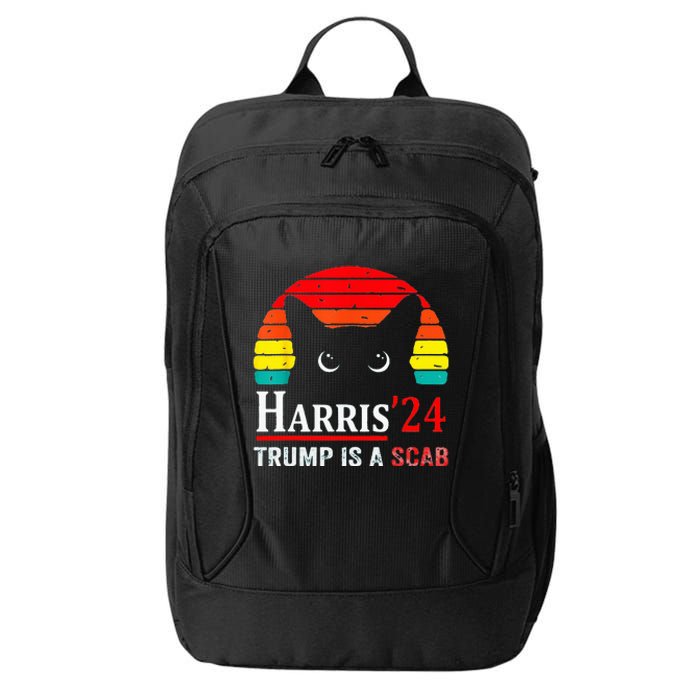 Trump Is A Scab Vote Harris Valz Cat Lady City Backpack