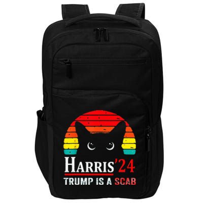 Trump Is A Scab Vote Harris Valz Cat Lady Impact Tech Backpack