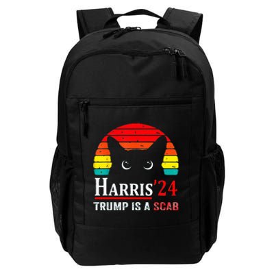 Trump Is A Scab Vote Harris Valz Cat Lady Daily Commute Backpack