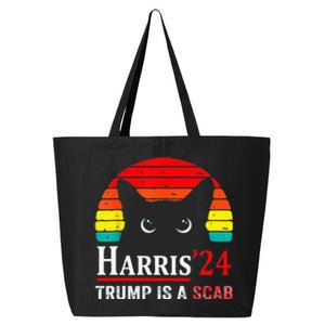 Trump Is A Scab Vote Harris Valz Cat Lady 25L Jumbo Tote