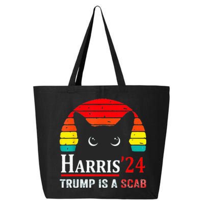 Trump Is A Scab Vote Harris Valz Cat Lady 25L Jumbo Tote