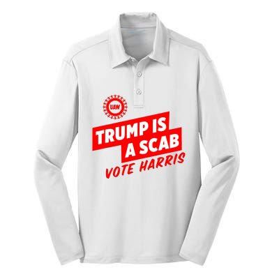 Trump Is A Scab Silk Touch Performance Long Sleeve Polo