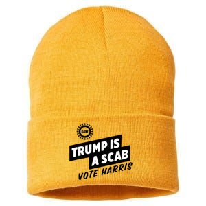 Trump Is A Scab Sustainable Knit Beanie