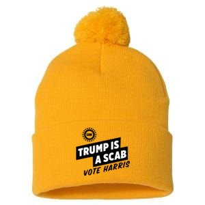 Trump Is A Scab Pom Pom 12in Knit Beanie