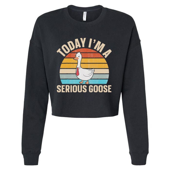 Today IM A Serious Goose Cropped Pullover Crew