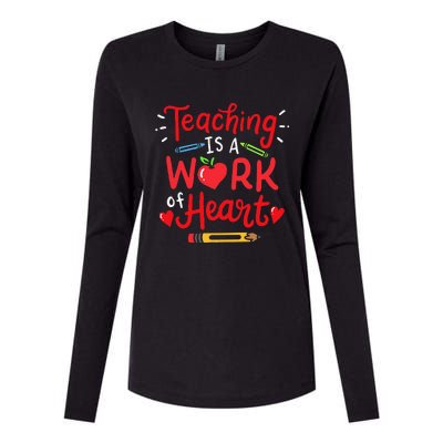 Teaching Is A Work Of Heart Valentine's Day Teacher Costume Womens Cotton Relaxed Long Sleeve T-Shirt