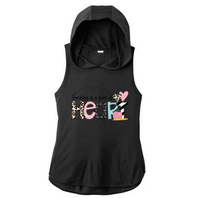 Teaching Is A Work Of Heart Ladies PosiCharge Tri-Blend Wicking Draft Hoodie Tank