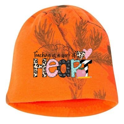 Teaching Is A Work Of Heart Kati - Camo Knit Beanie