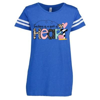 Teaching Is A Work Of Heart Enza Ladies Jersey Football T-Shirt