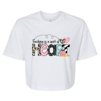 Teaching Is A Work Of Heart Bella+Canvas Jersey Crop Tee