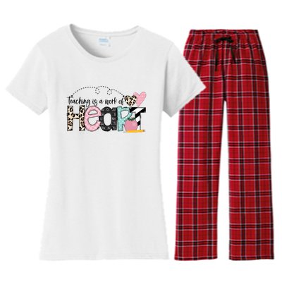 Teaching Is A Work Of Heart Women's Flannel Pajama Set