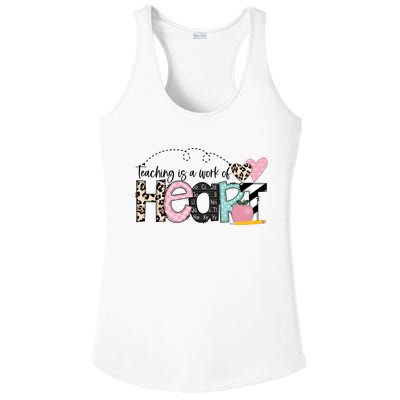 Teaching Is A Work Of Heart Ladies PosiCharge Competitor Racerback Tank