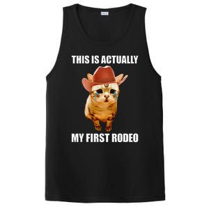 This Is Actually My First Rodeo Cowboy Cat Meme PosiCharge Competitor Tank