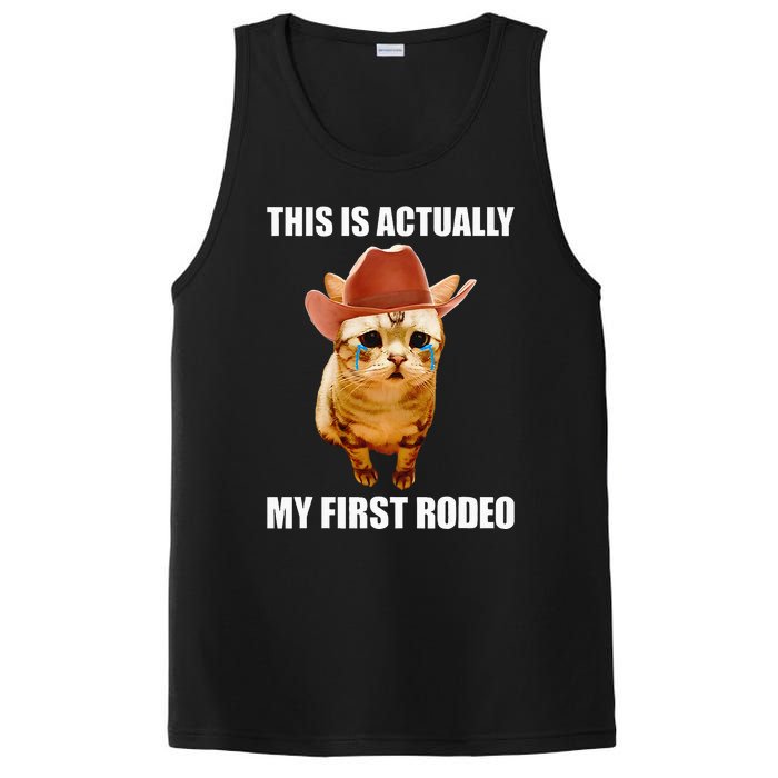 This Is Actually My First Rodeo Cowboy Cat Meme PosiCharge Competitor Tank