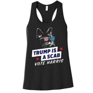 Trump Is A Scab Vote Harris 2024 Women's Racerback Tank