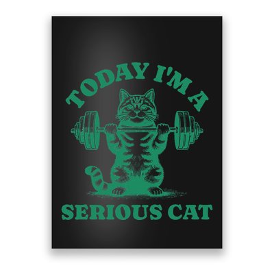 Today IM A Serious Cat Lifting Weights Gym Fitness Poster