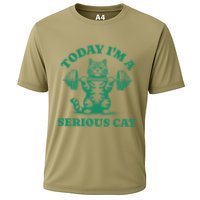 Today IM A Serious Cat Lifting Weights Gym Fitness Cooling Performance Crew T-Shirt