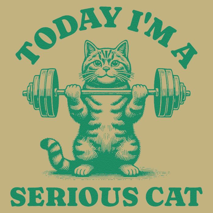 Today IM A Serious Cat Lifting Weights Gym Fitness Cooling Performance Crew T-Shirt