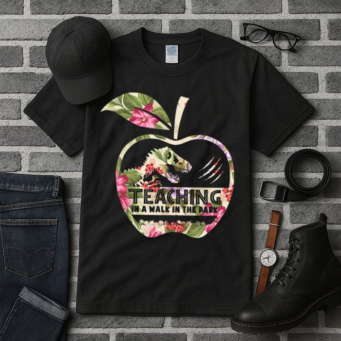 Teaching Is A Walk In The Park Funny Teacher Dinosaur Tall T-Shirt