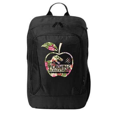 Teaching Is A Walk In The Park Funny Teacher Dinosaur City Backpack