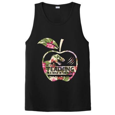 Teaching Is A Walk In The Park Funny Teacher Dinosaur PosiCharge Competitor Tank