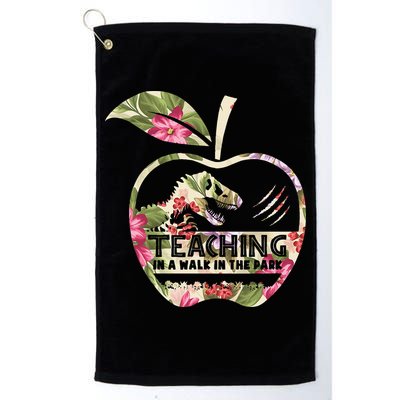 Teaching Is A Walk In The Park Funny Teacher Dinosaur Golf Towel