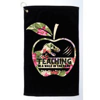 Teaching Is A Walk In The Park Funny Teacher Dinosaur Golf Towel